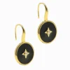 Lucienne Enamel and Crystal Hook Earring Black