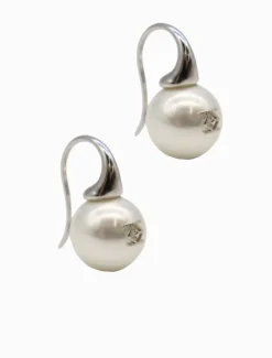 Lucienne Insignia Pearl Hooks Rhodium