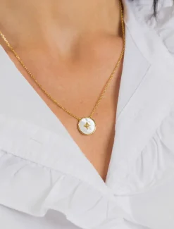 Lucienne Mother Of Pearl and Crystal Pendant
