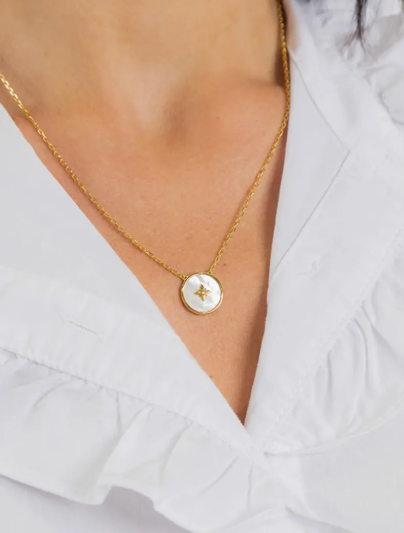 Lucienne Mother Of Pearl and Crystal Pendant