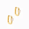 Lucienne Oblong Cubic Zirconia Hoops Gold