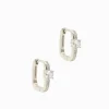 Lucienne Oblong Cubic Zirconia Hoops Rhodium