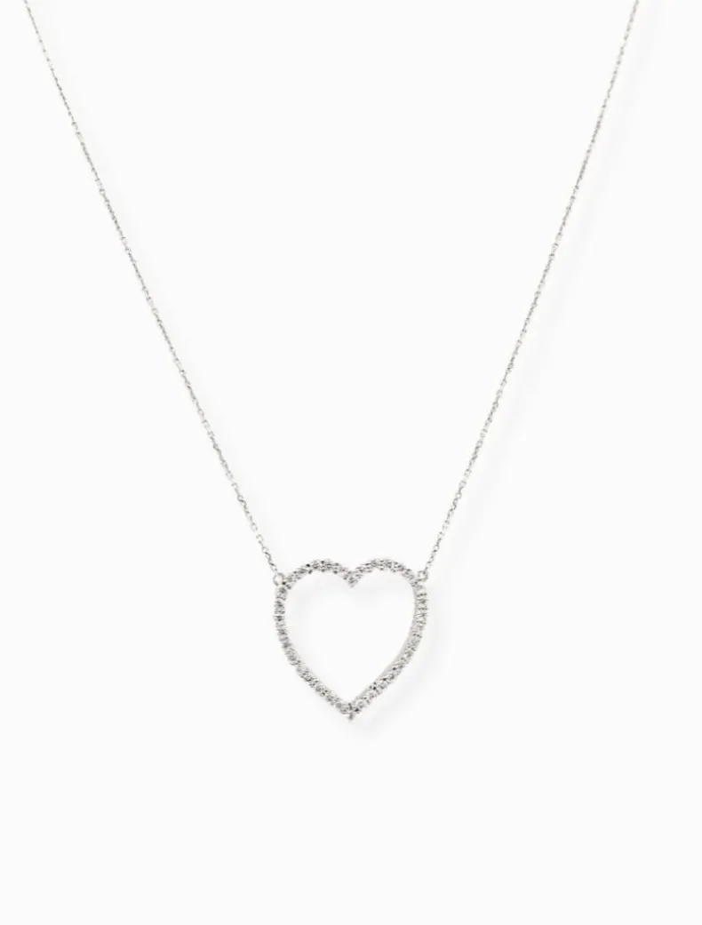Lucienne Open Heart Necklace Rhodium