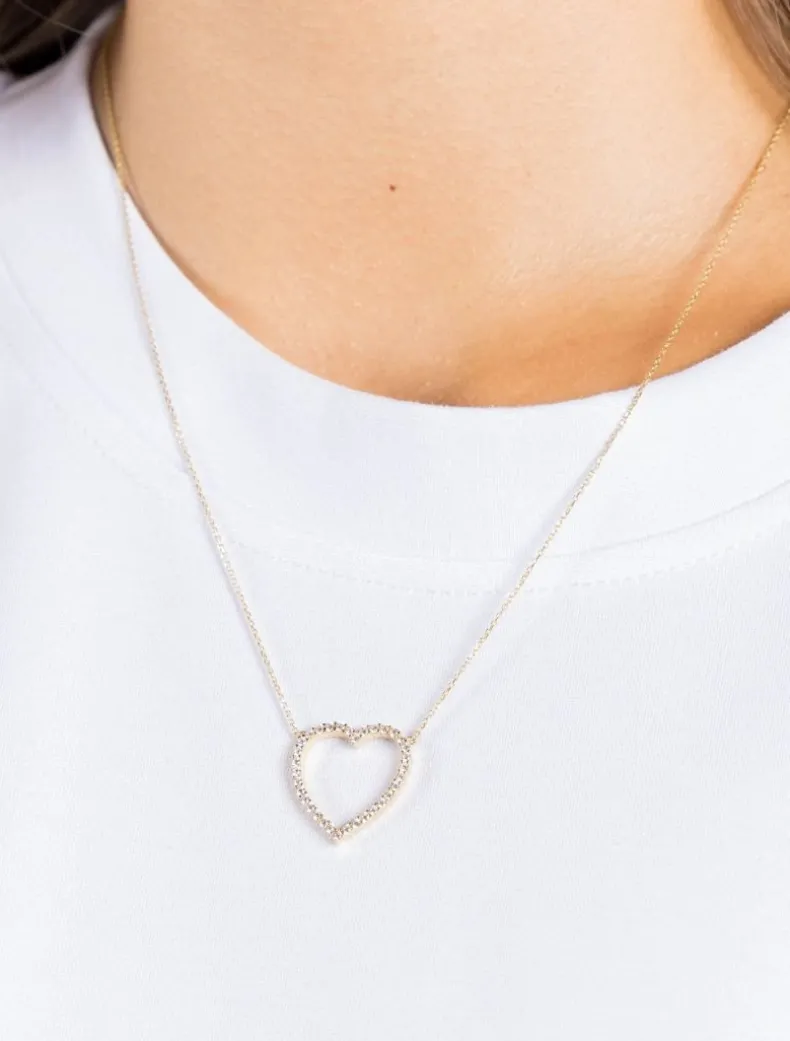 Lucienne Open Heart Necklace Gold