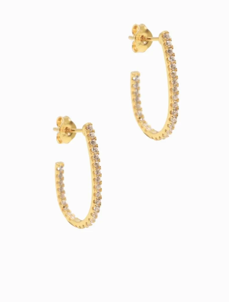 Lucienne Scoop Cubic Zirconia Hoops Gold