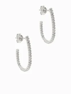 Lucienne Scoop Cubic Zirconia Hoops Rhodium