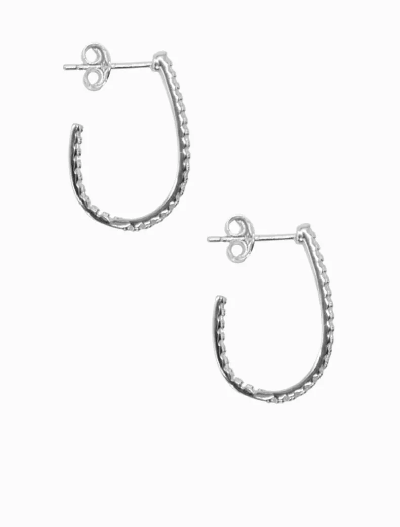 Lucienne Scoop Cubic Zirconia Hoops Rhodium