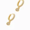Lucienne Small Drop Cubic Zirconia Hoops Gold