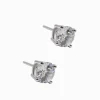 Lucienne Sterling Silver Round Crystal Studs 7mm