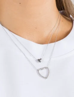 Lucienne Tiny Heart Necklace Rhodium
