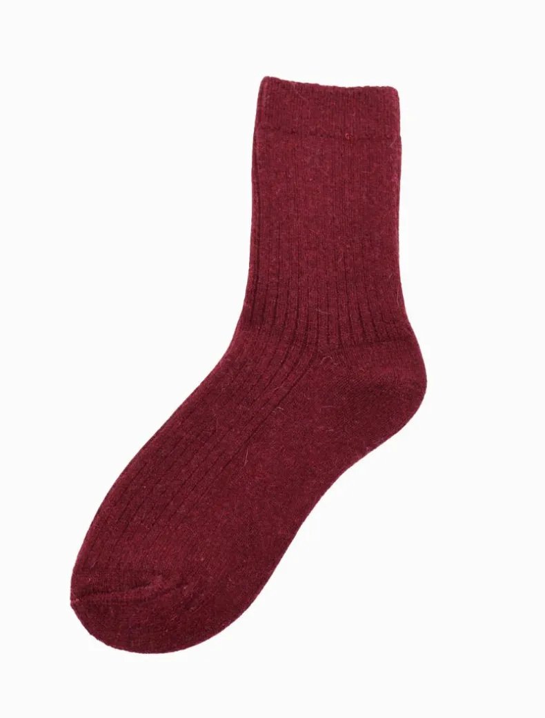 Luxurious Wool Blend Socks Merlot