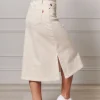 Madison Denim Skirt Bone