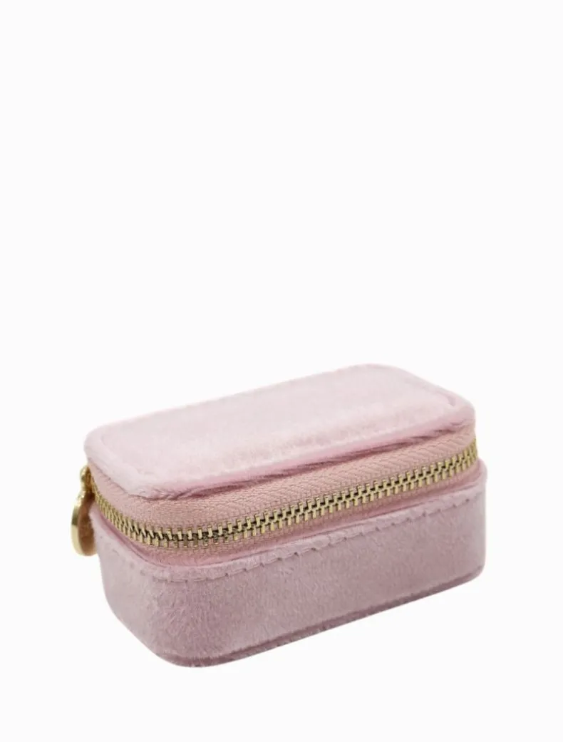 Mini Velvet Jewellery Case Pink
