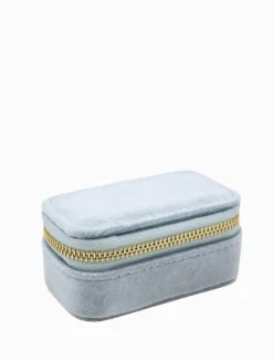Mini Velvet Jewellery Case Blue