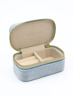Mini Velvet Jewellery Case Blue
