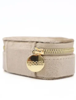 Mini Velvet Jewellery Case Champagne