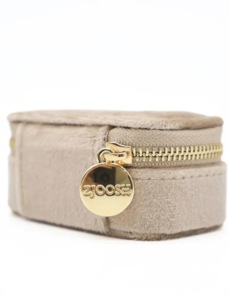 Mini Velvet Jewellery Case Champagne
