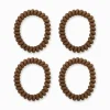 Mocha Spiral Hair Ties Pack of 4
