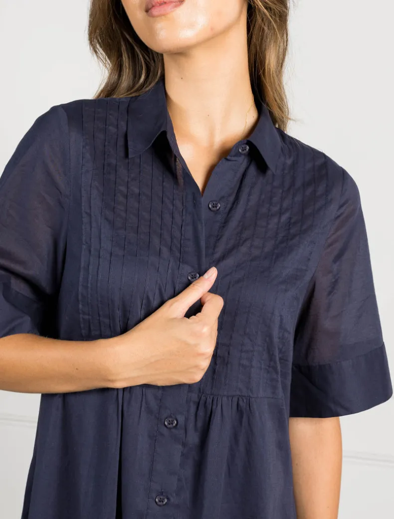 Molly Shirt Dress Navy - FINAL SALE