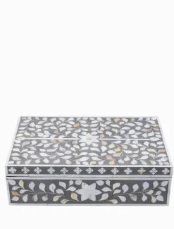Mother Of Pearl Inlay Box Taupe