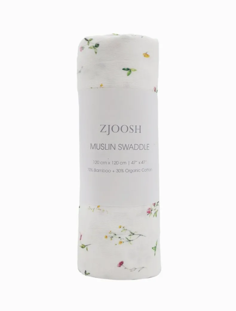 Muslin Swaddle Scattered Flowers