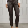 Olivia Genuine Leather Pants Chocolate
