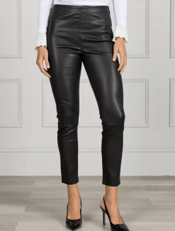 Olivia Genuine Leather Pants Black