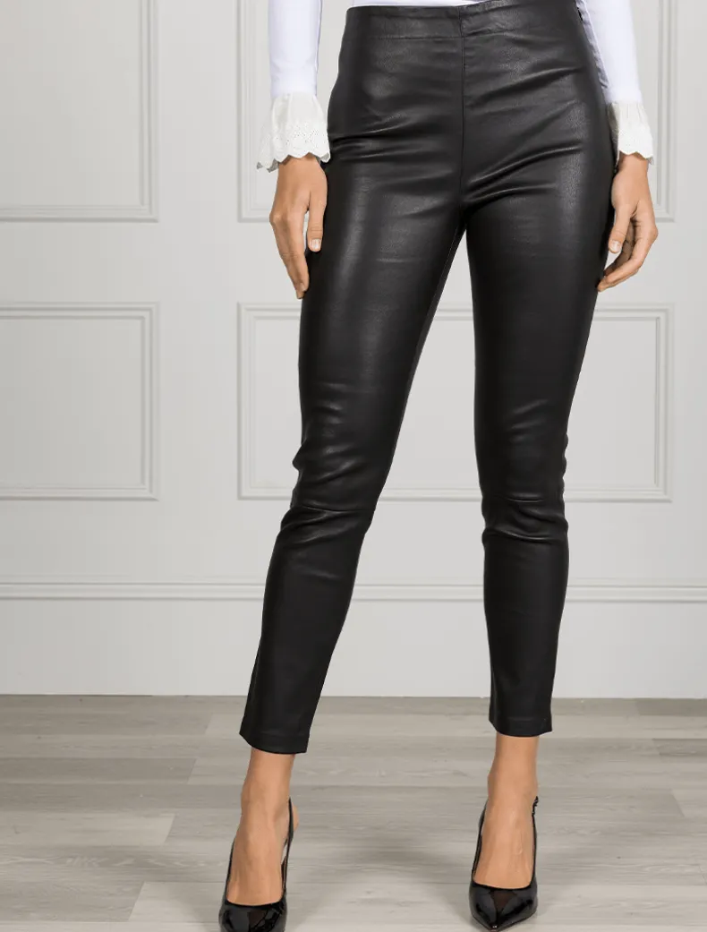 Olivia Genuine Leather Pants Black