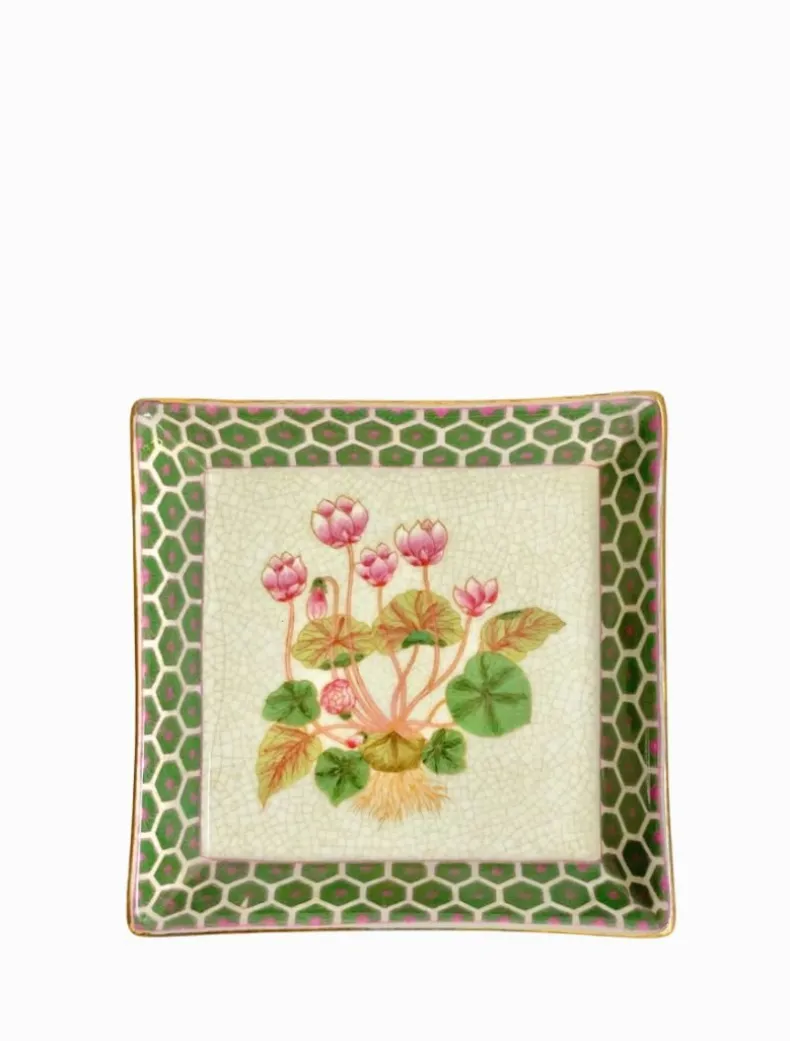 Oriente Savon Dish Flor De Lot Green