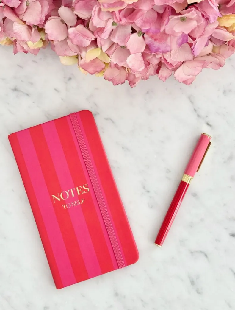 Paige Journal Pink Red Stripe