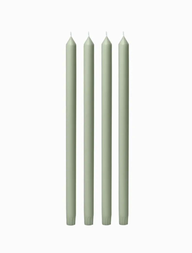 Pale Eucalypt Dinner Candle 40cm (Pack of 4)