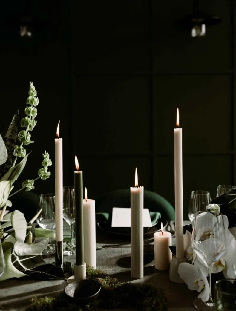 Pale Eucalypt Dinner Candle 40cm (Pack of 4)