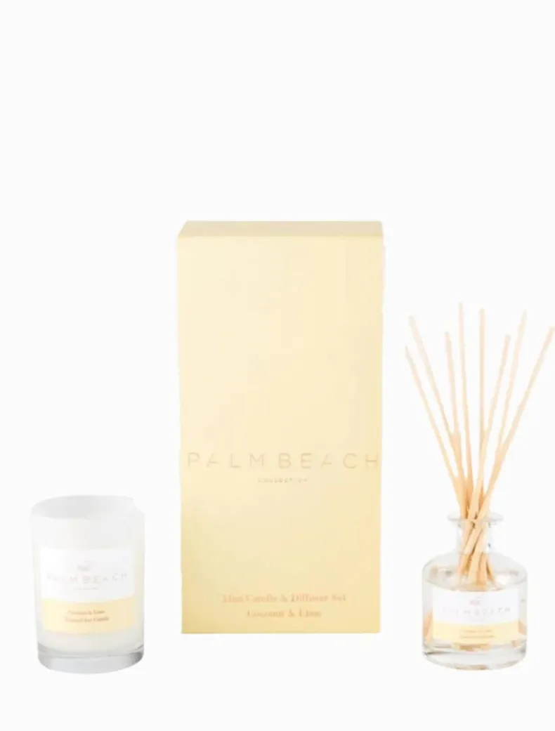 Palm Beach Coconut and Lime Mini Candle And Diffuser Gift Set