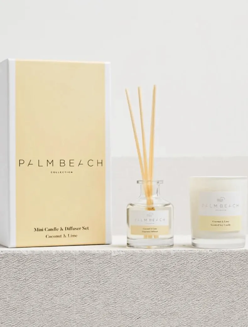 Palm Beach Coconut and Lime Mini Candle And Diffuser Gift Set