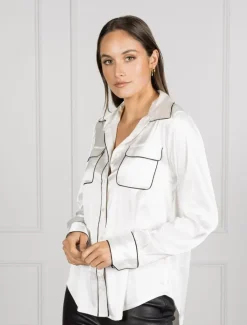 Pamela Satin Top Ivory - FINAL SALE
