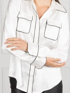Pamela Satin Top Ivory - FINAL SALE