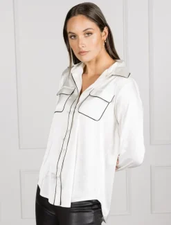 Pamela Satin Top Ivory - FINAL SALE
