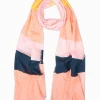Panama Scarf Peach Navy Yellow