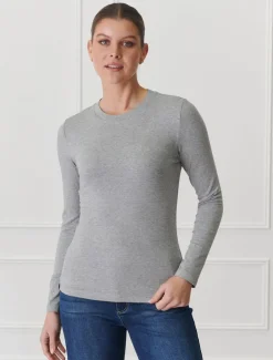 Paris Long Sleeve Classic Tee Grey