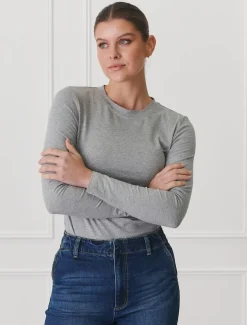 Paris Long Sleeve Classic Tee Grey