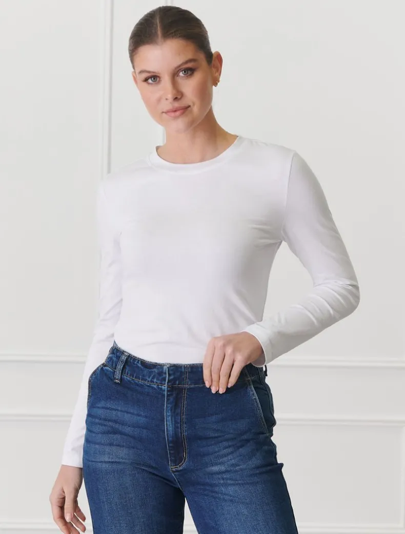 Paris Long Sleeve Classic Tee White