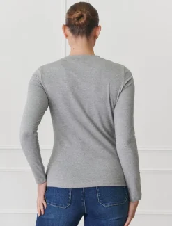 Paris Long Sleeve Classic Tee Grey