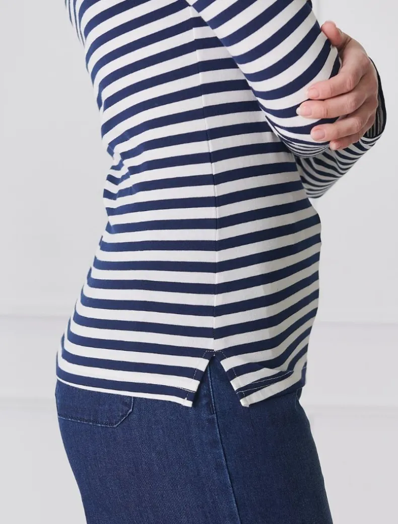 Paris Long Sleeve Tee Navy White