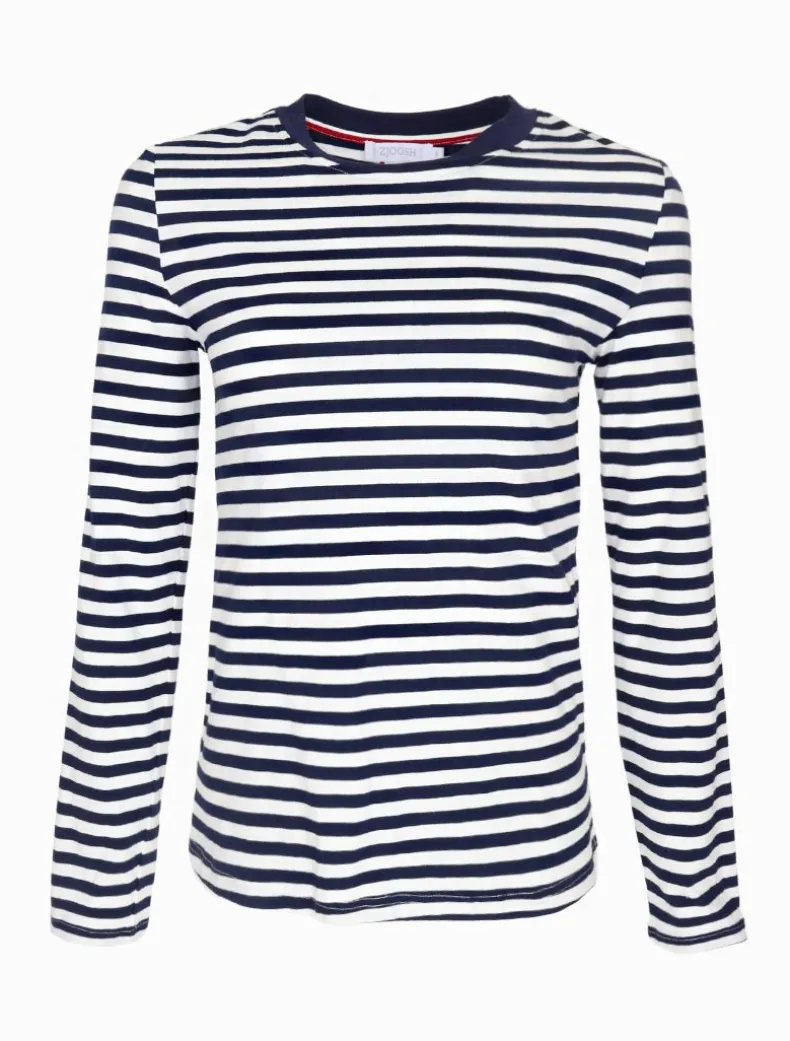 Paris Long Sleeve Tee Navy White