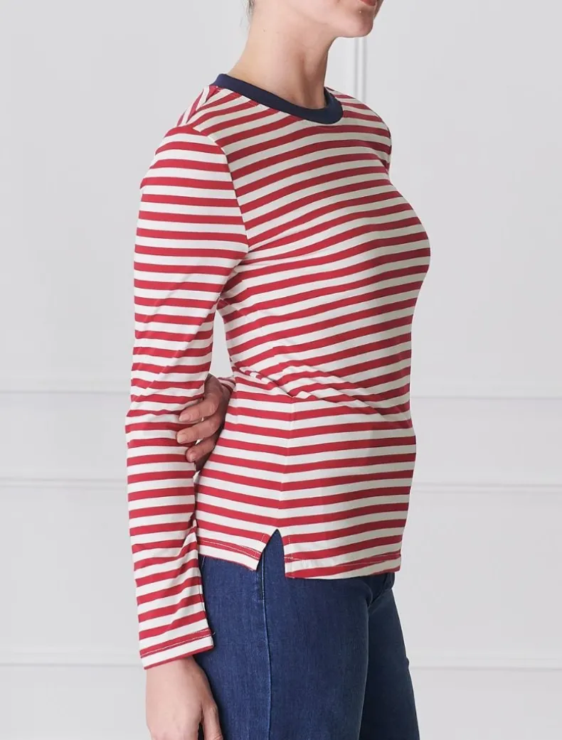 Paris Long Sleeve Tee Red White