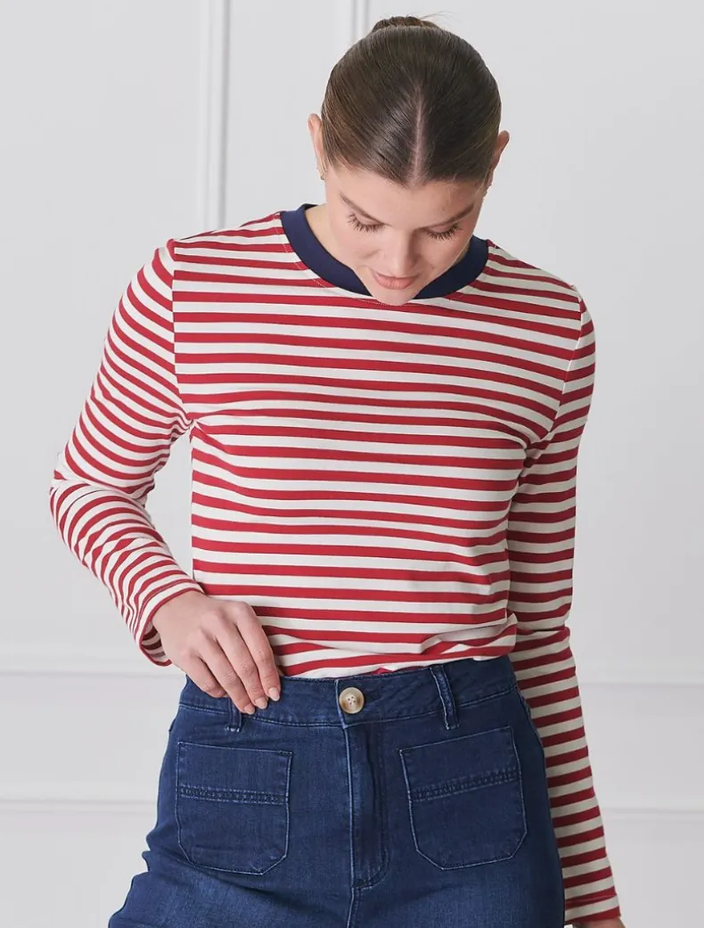 Paris Long Sleeve Tee Red White