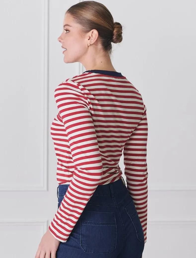 Paris Long Sleeve Tee Red White