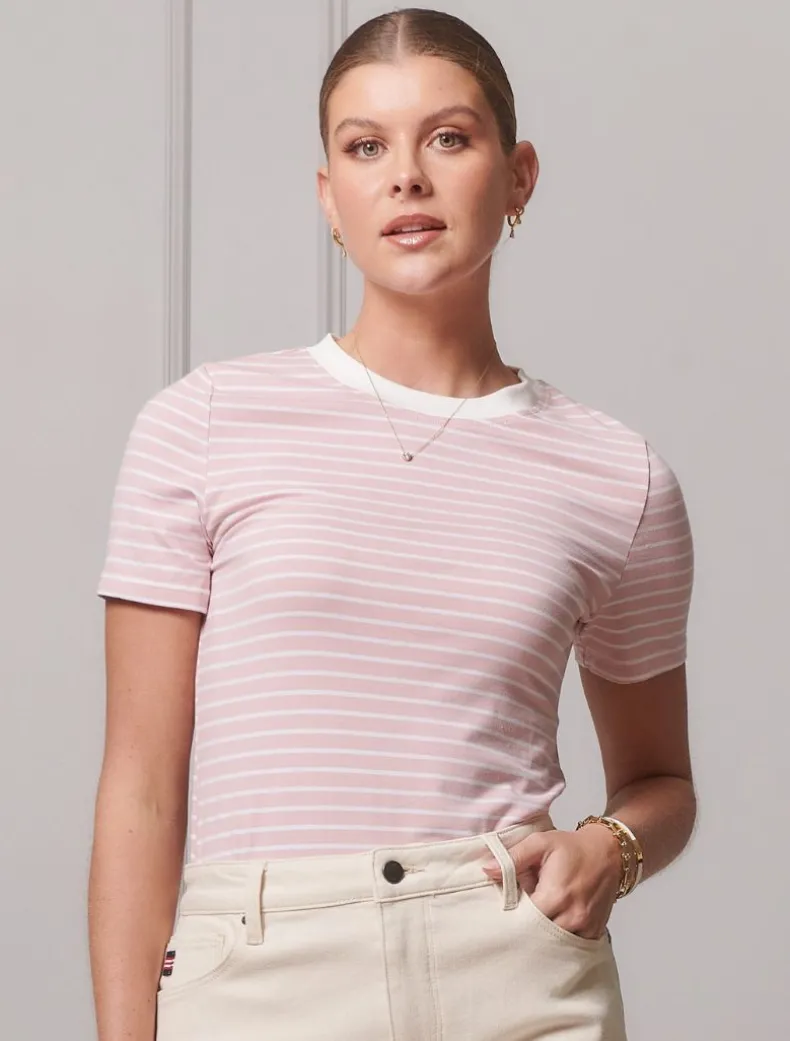 Paris Striped Tee Pink - FINAL SALE