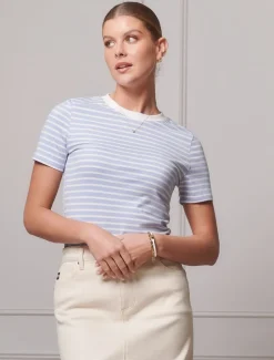 Paris Striped Tee Sky - FINAL SALE