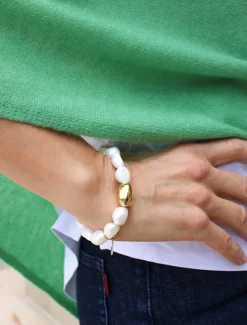 Pearl Bracelet Gold Bean